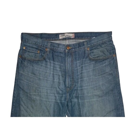 Levi's 569 Loose Straight Medium Blue Denim Blue Jeans 40 x 32 Hip Hop Y2K - Picture 2 of 6